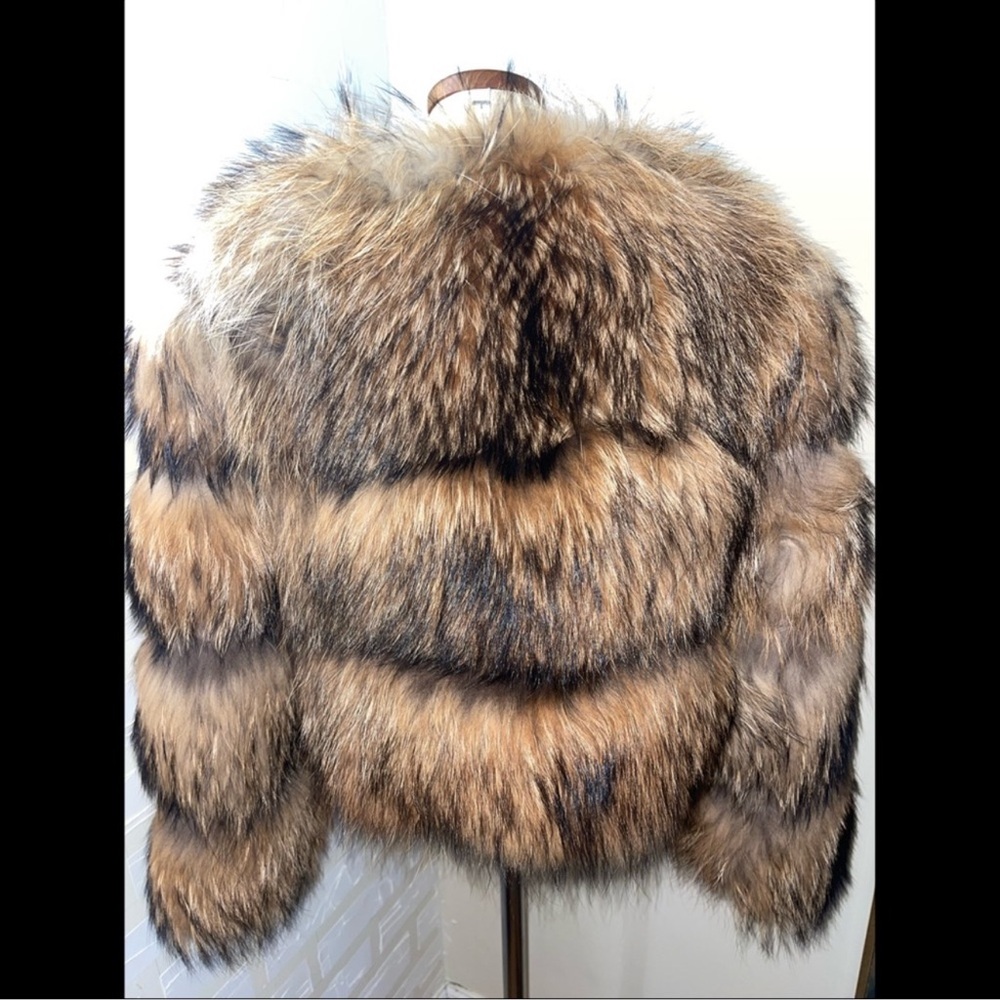Authentic Raccoon Fur Bomber - Picture 2 of 3